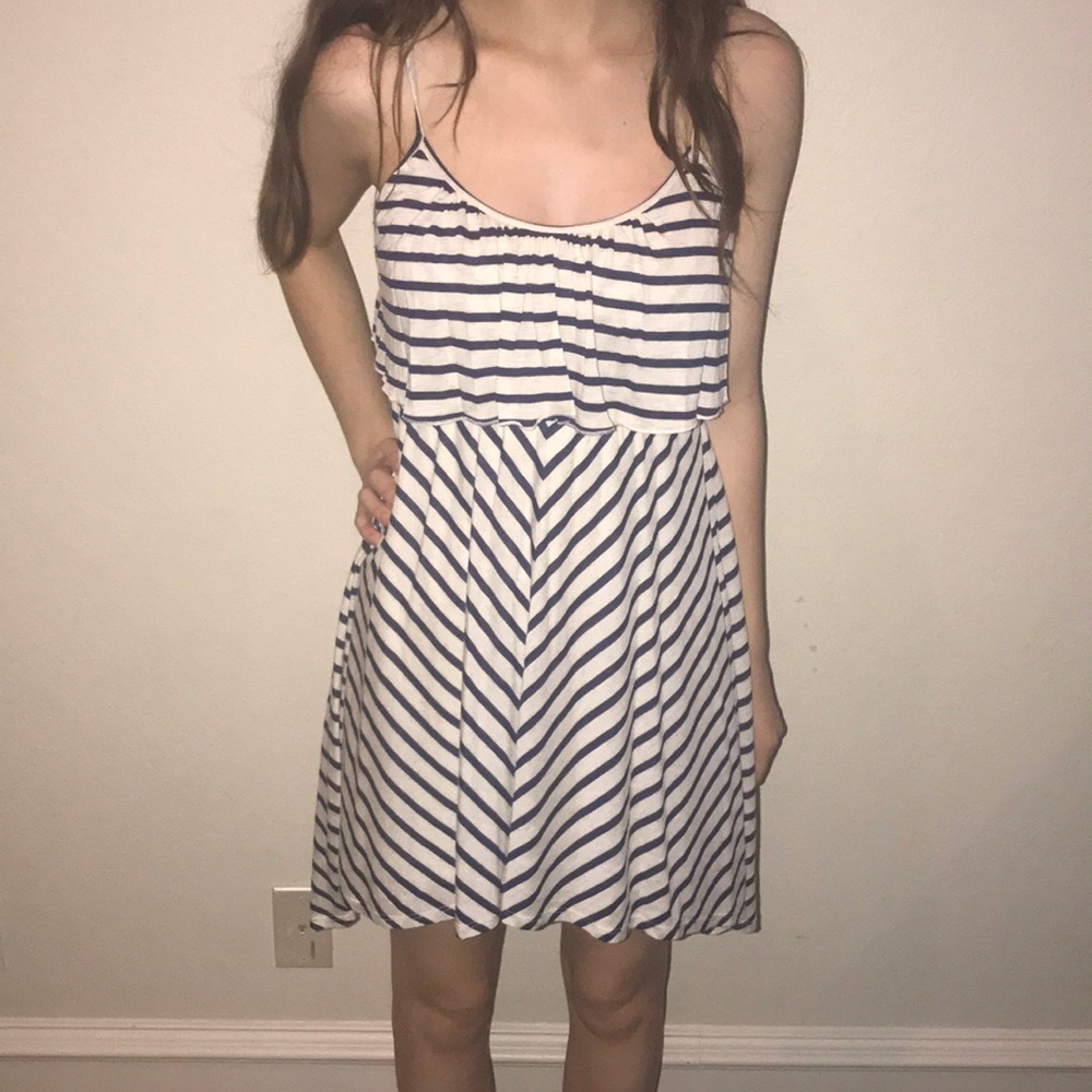 Navy and Cream striped dress